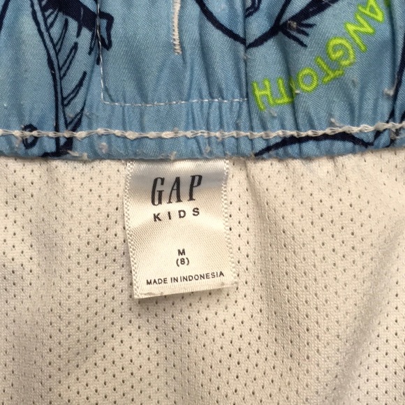 Gap Kids Swim Shorts in Blue and Highlighter Yellow with Deep Sea Creatures - Picture 2 of 5
